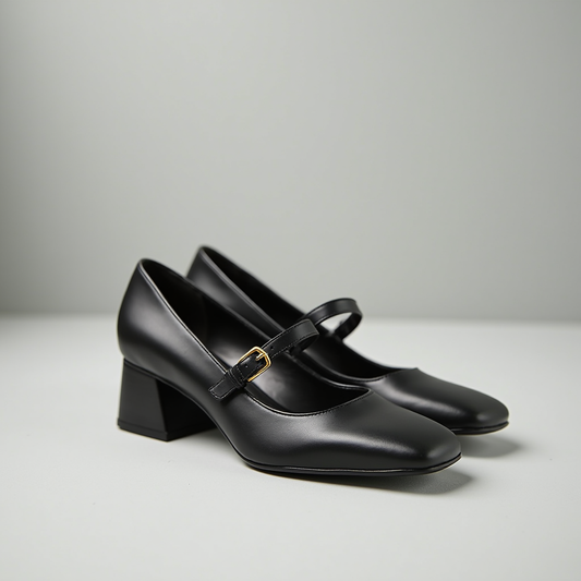 Mary Janes in velluto noir