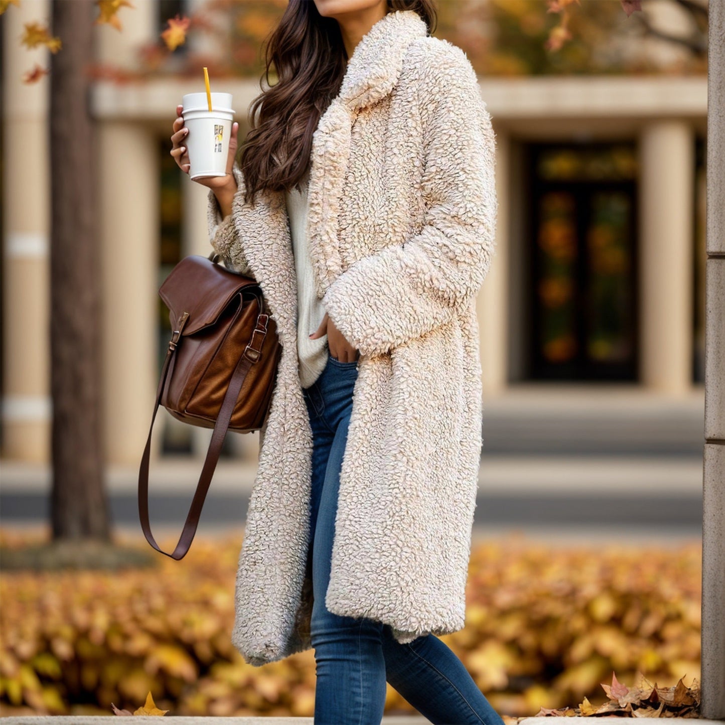 Donna - Cappottino oversize con collo foderato