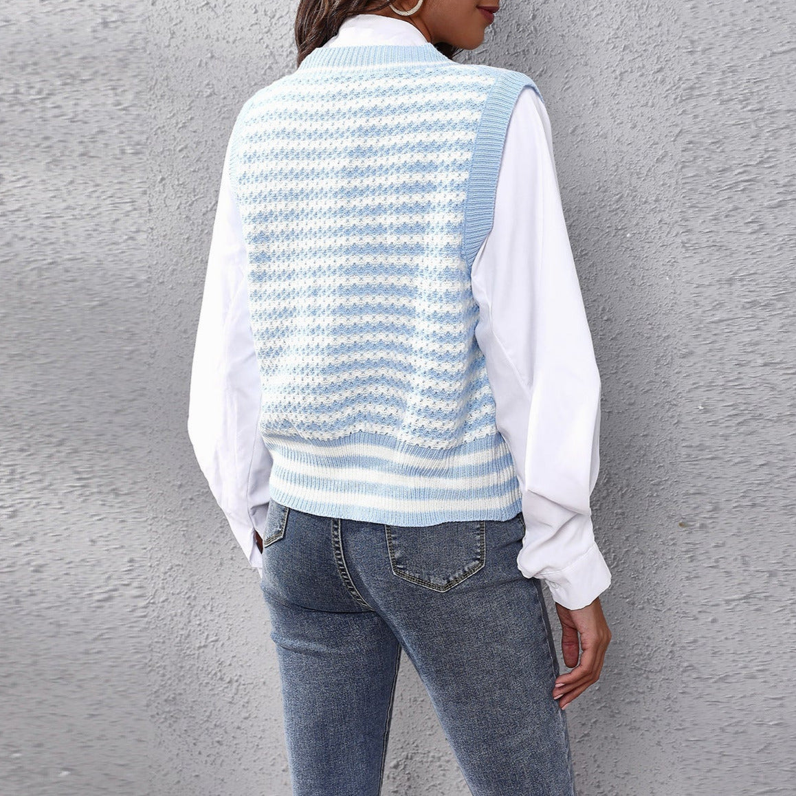 Donna - Gilet in maglia - il design a zig zag