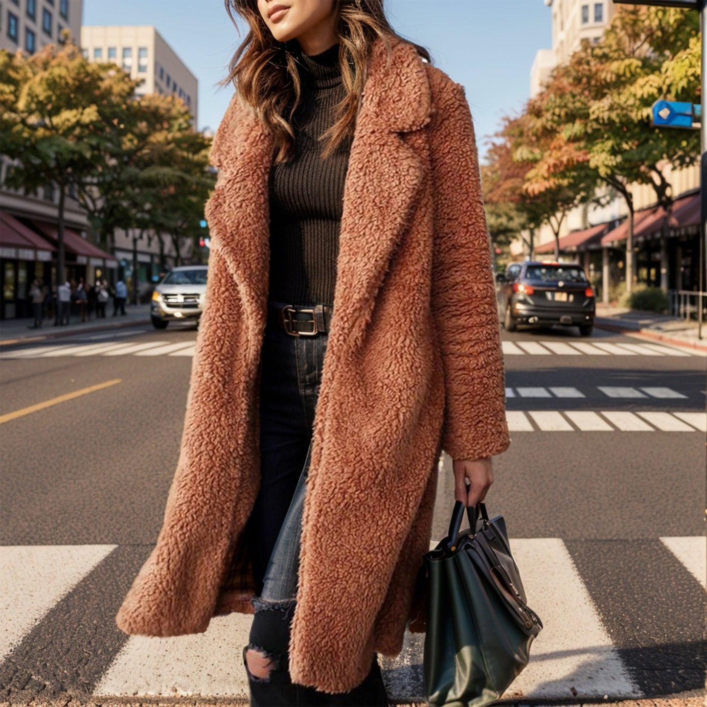 Donna - Cappottino oversize con collo foderato