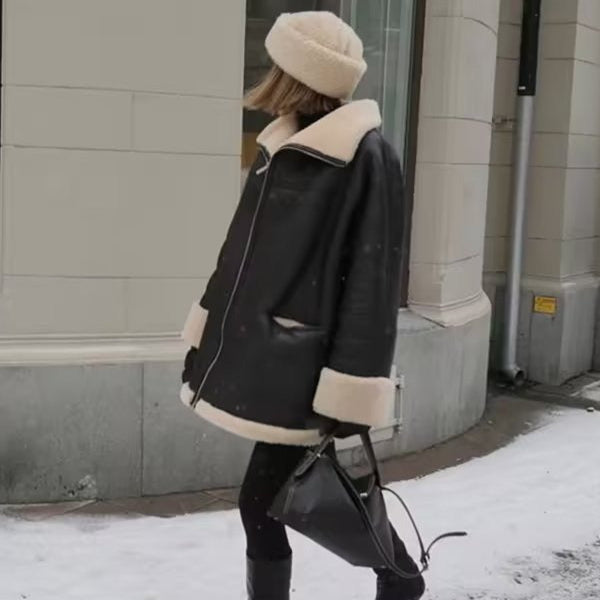 Donna - Giacca in ecopelle con fodera confortevole