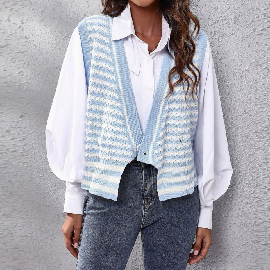 Donna - Gilet in maglia - il design a zig zag