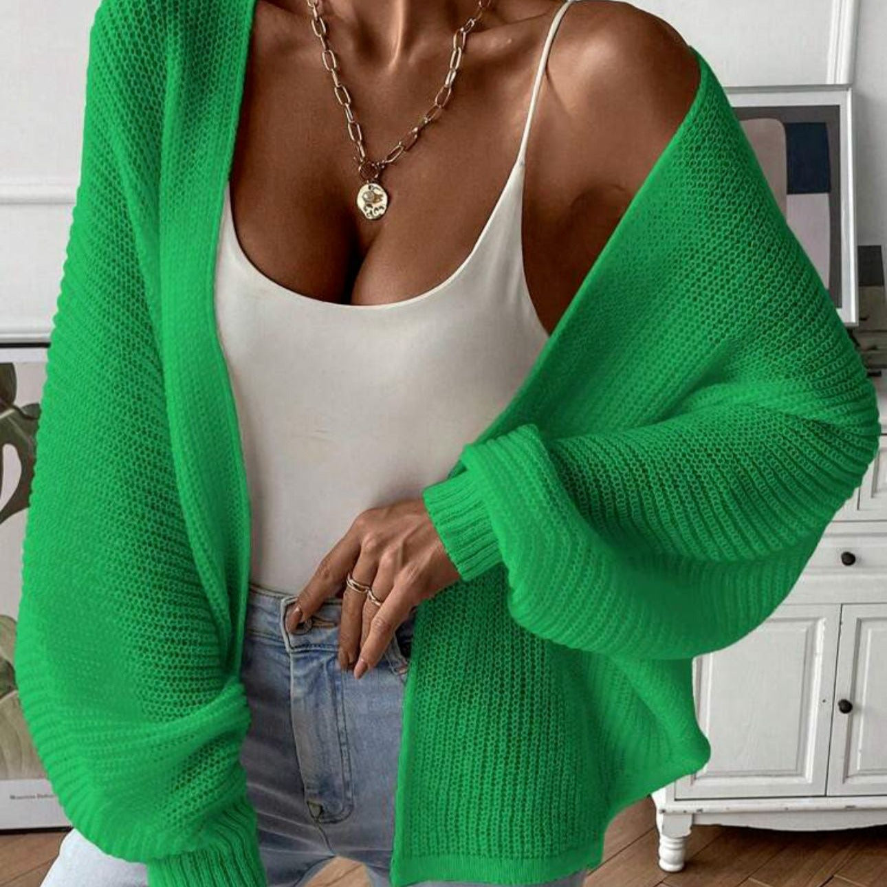 Donna - Cardigan moderno a nido d'ape - Vestibilità casual