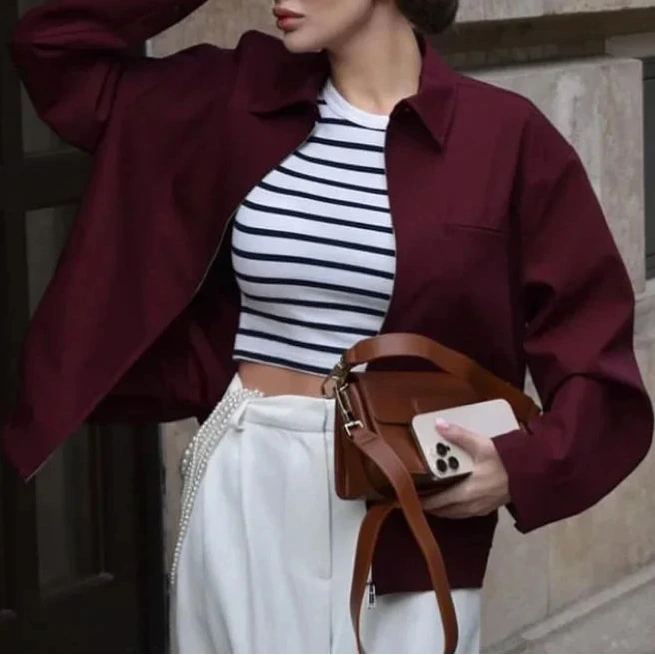 Donna - Bomber cropped - Vestibilità moderna