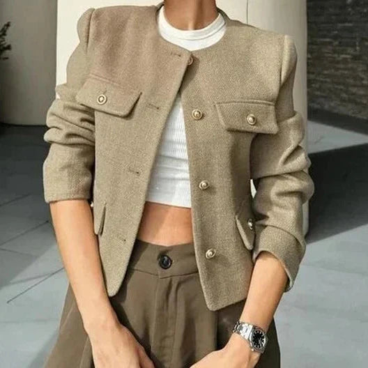 Donna - Bomber cropped - Collo rotondo