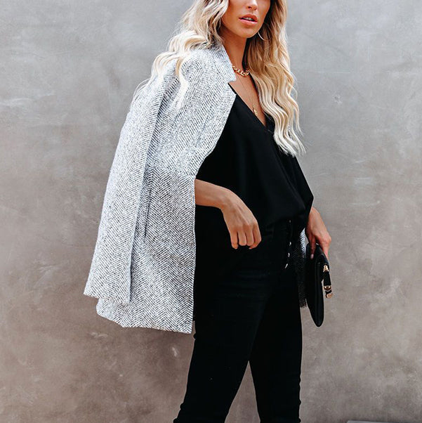 Donna - Cappotto lungo grigio chiaro - Stile casual