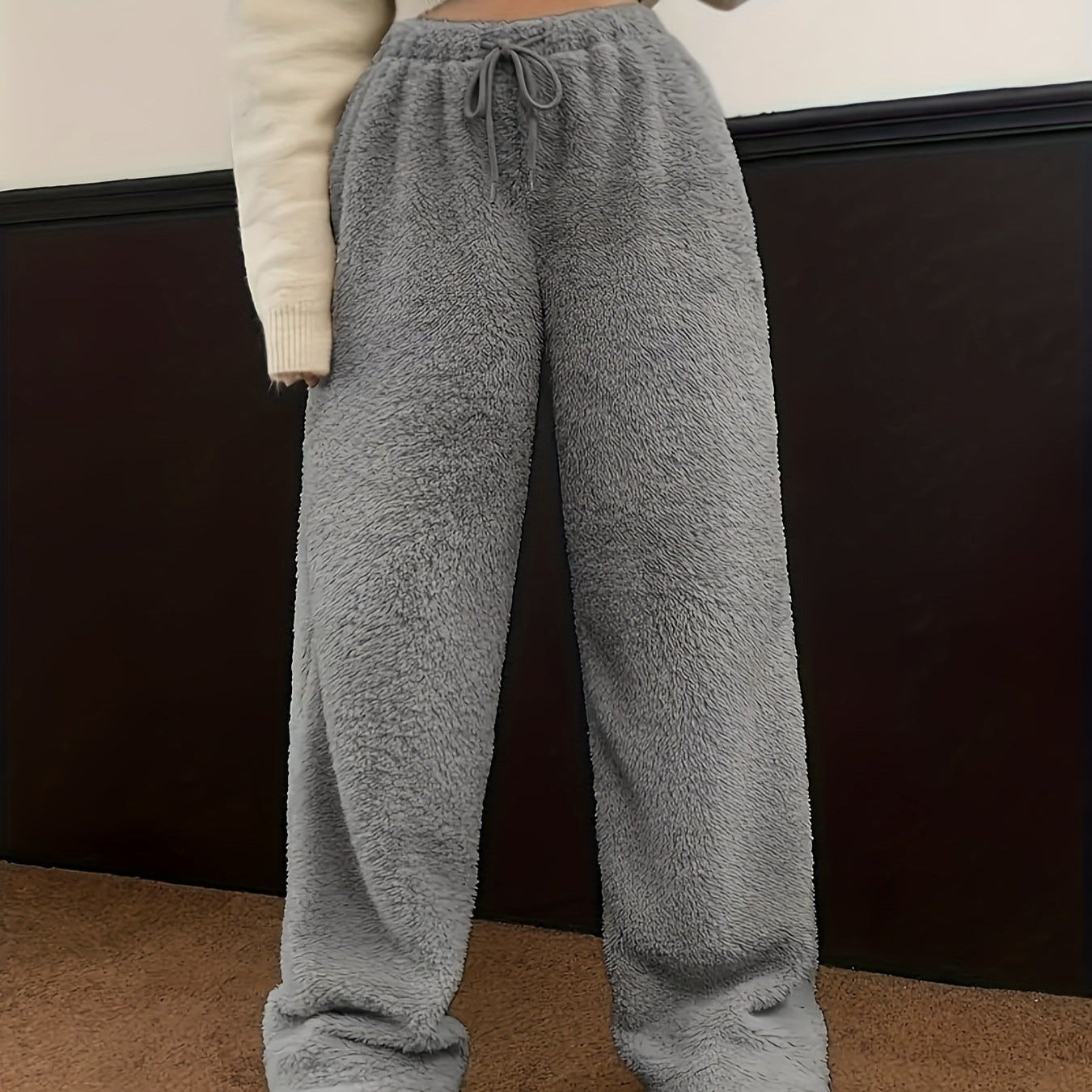 Donna - Pantaloni morbidi in sherpa Teddy - Stile accogliente
