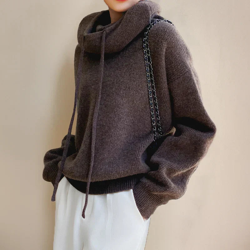 Donna - Maglione dolcevita oversize - misto lana