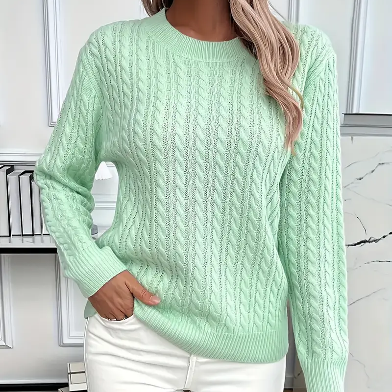 Donna - Felpa dal taglio classico - Aspetto maglia a cavi