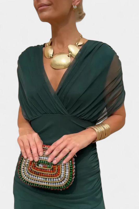 Abito A-line da Donna – Con scollatura a V, Adatto per Primavera e Estate