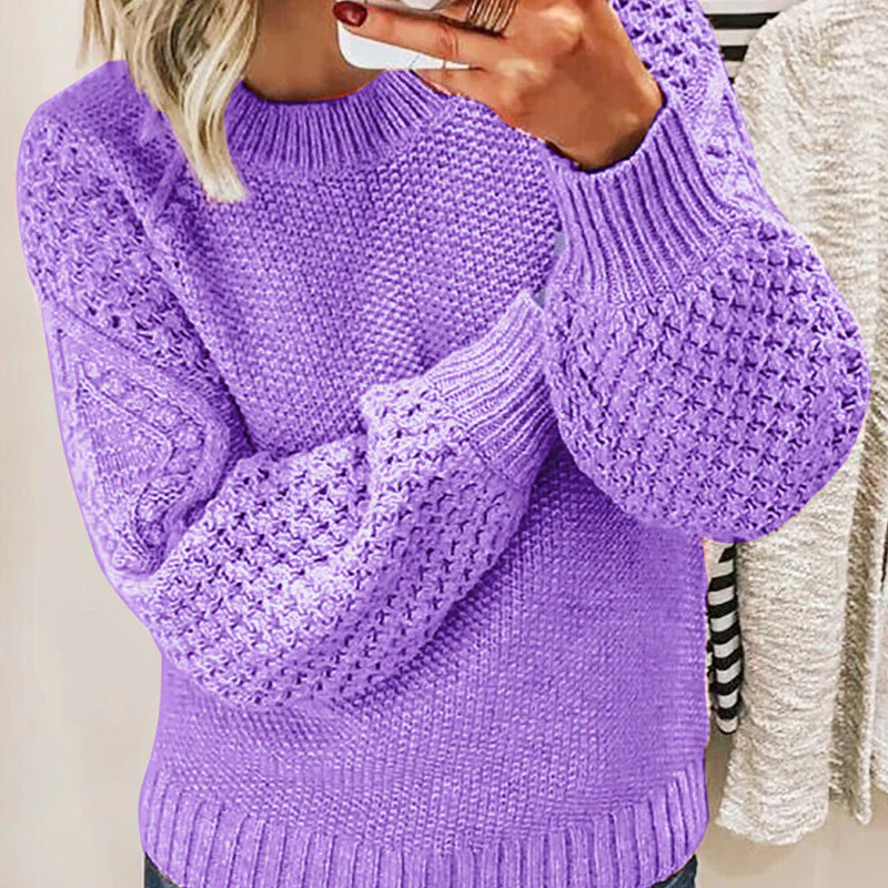 Donna - Maglione fuori misura in maglia - Miscela di lana
