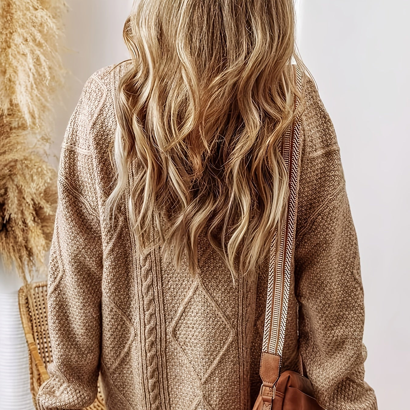 Donna - Vestito in maglia a cavi - Oversize